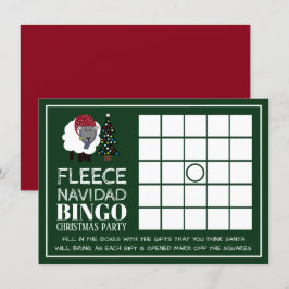 Invitación Fleece Navidad, Fiesta Navidad español Bingo