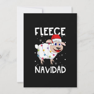 Invitación Fleece Navidad Funny Feliz Sheep ilumina a Navidad