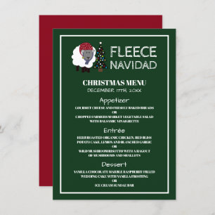 Invitación Fleece Navidad, menú Navidad al estilo español