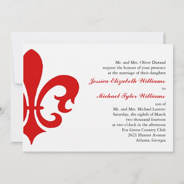 Invitación Fleur de Lis (Anverso)