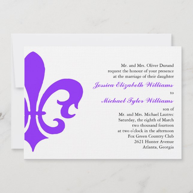 Invitación Fleur de Lis (Anverso)