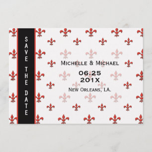 Invitación Fleur de Lis Corazón Guardar la Fecha