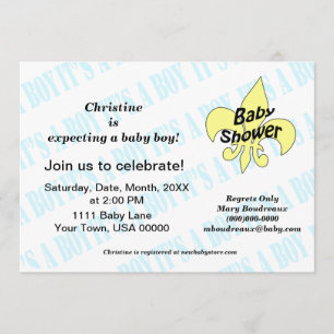 Invitación Fleur de Lis es un niño Baby Shower