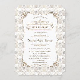 Invitación Fleur-de-lis Gran Gatsby 20 años 50 cumpleaños