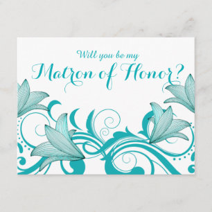 Invitación Fleur de Lyrica Matron de petición de honor   VERD