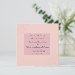 Invitación Fleur de Satin Aniversario de Boda Salvar la Fecha