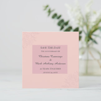 Invitación Fleur de Satin Aniversario de Boda Salvar la Fecha