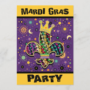 Invitación Fleur del Mardi Gras celebra
