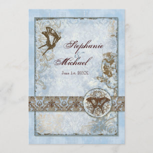 Invitación Fleur di Lys Damask vs2 - remolino floral del