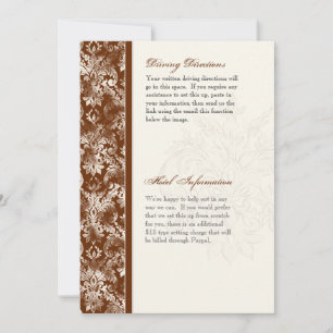 Invitación Fleur di Lys - Marrón Direcciones de Conducción In