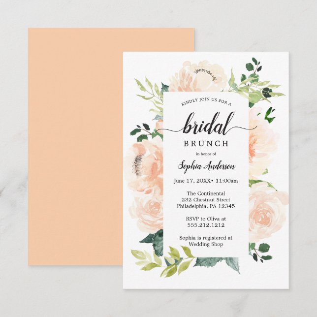 Invitación Fleur Jolie Bonito Floral Bridal Shower Invita (Anverso / Reverso)