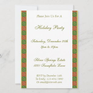 Invitación Fleur Verde Rojo de Lis Personalizado Holiday 5.5x