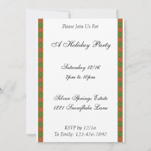 Invitación Fleur Verde Rojo de Lis Personalizado Holiday 5x7