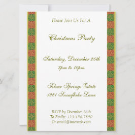 Invitación Fleur Verde Rojo de Lis Personalizado Holiday 6.5x