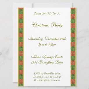 Invitación Fleur Verde Rojo de Lis Personalizado Holiday 6.5x