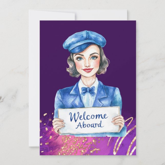Invitación Flight attendant Birthday Party  (Anverso)