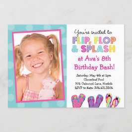 Invitación Flip Flop Splash Birday Bash