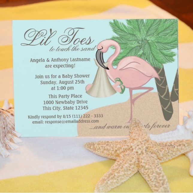 Invitación Flip Flop y Flamingo Baby Shower (Subido por el creador)