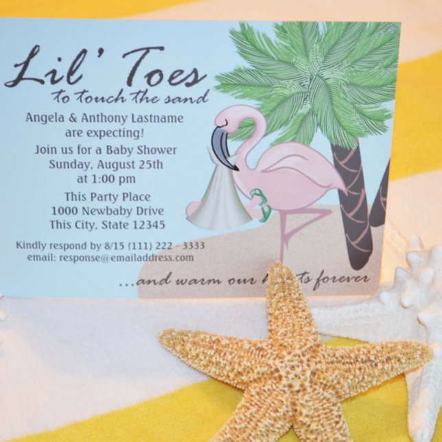 Invitación Flip Flop y Flamingo Baby Shower (Subido por el creador)