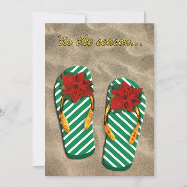 Invitación Flip Flops de Fiesta de Navidad (Anverso)