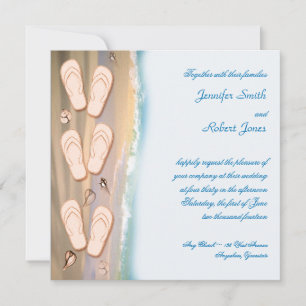 Invitación Flip Flops on the Beach Wedding Invitation