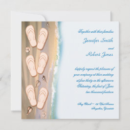 Invitación Flip Flops on the Beach Wedding Invitation