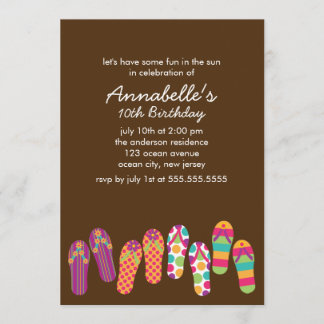 Invitación Flip Flops Pool y Summer Fiesta