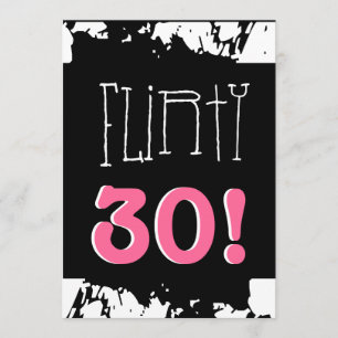 Invitación FLIRTY de cebra rosa morena negra en 30 años