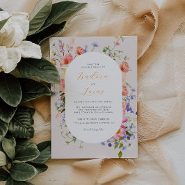 Invitación Flirty Floral Meadow | Boda de verano