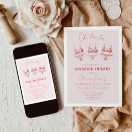 Invitación Flirty Pink Lingerie Bridal Shower Bachelorette