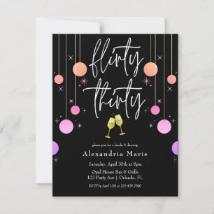 Invitación "Flirty Thirty" (30 años) Día de cumpleaños