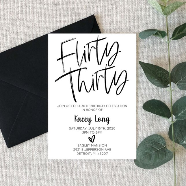 Invitación Flirty Thirty 30 Birthday Invitation (Subido por el creador)