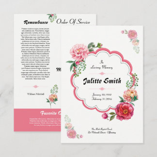Invitación Floal Funeral Program Flyer