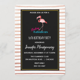 Invitación Flocking Fabulous con Flamingo rosa Cumpleaños