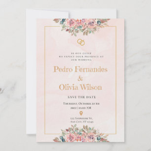 Invitación Flor acuarela moderna