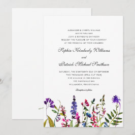 Invitación Flor acuática | 3 establece el boda de los padres