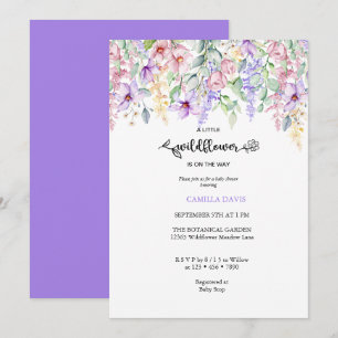 Invitación Flor acuática   Baby Shower Inv Botánico