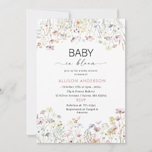 Invitación Flor acuática bebé en una ducha de bebé en Bloom