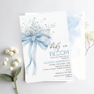 Invitación Flor acuática bebé en una ducha de bebé en Bloom