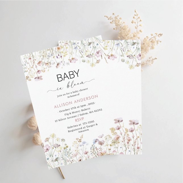 Invitación Flor acuática bebé en una ducha de bebé en Bloom (Subido por el creador)