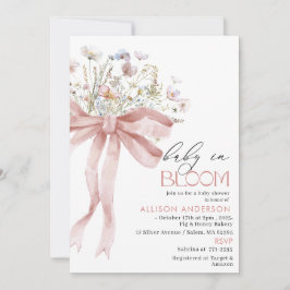 Invitación Flor acuática bebé en una ducha de bebé en Bloom