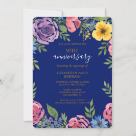 Invitación flor acuática elegante boda de 50 años