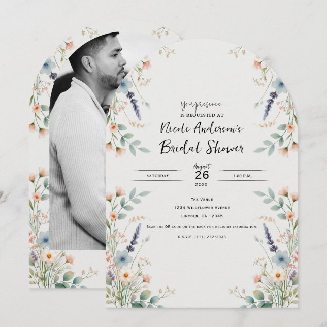 Invitación Flor acuática Flor silvestre Primavera Brillante D (Anverso / Reverso)