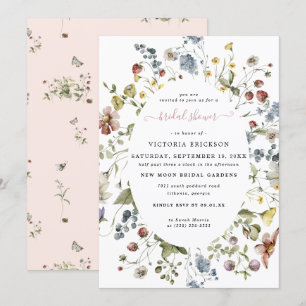 Invitación Flor acuática   Floral Bridal Shower