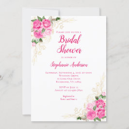 Invitación Flor acuática floral dorada caliente Ducha de novi