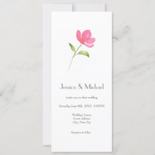 Invitación Flor acuática rosa 3