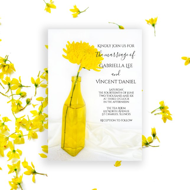 Invitación Flor amarilla en el Boda de la vesícula (Subido por el creador)