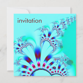 Invitación Flor · Arte del fractal · Turquesa