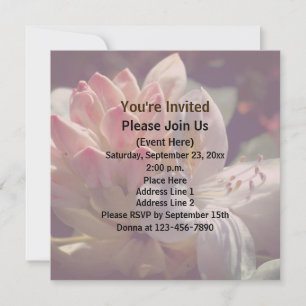 Invitación Flor azul blanca