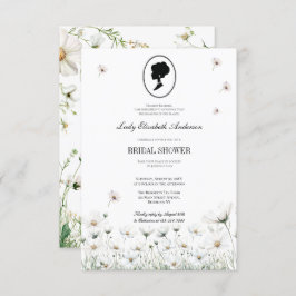 Invitación Flor azul Bridgerton Temática ducha de novia